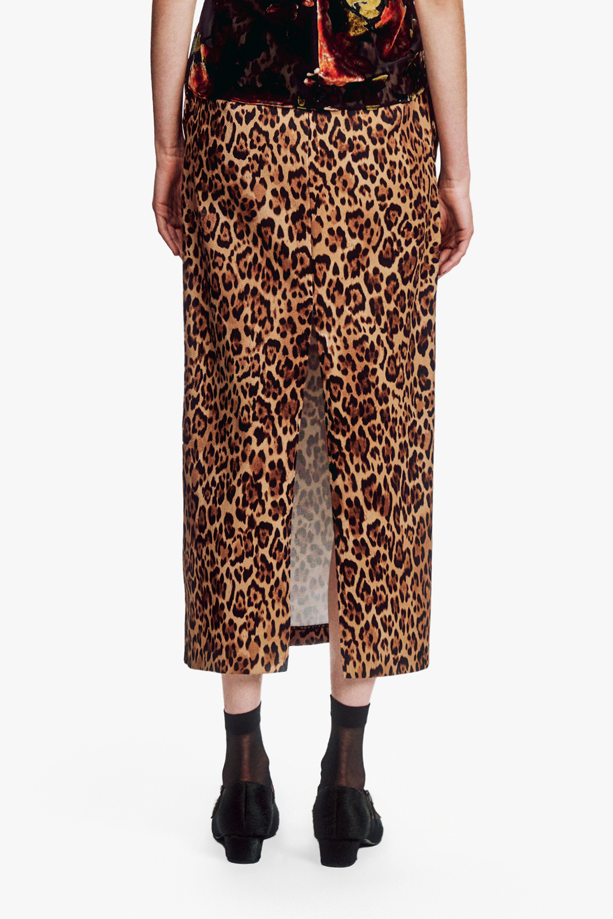Leopard Denim Skirt