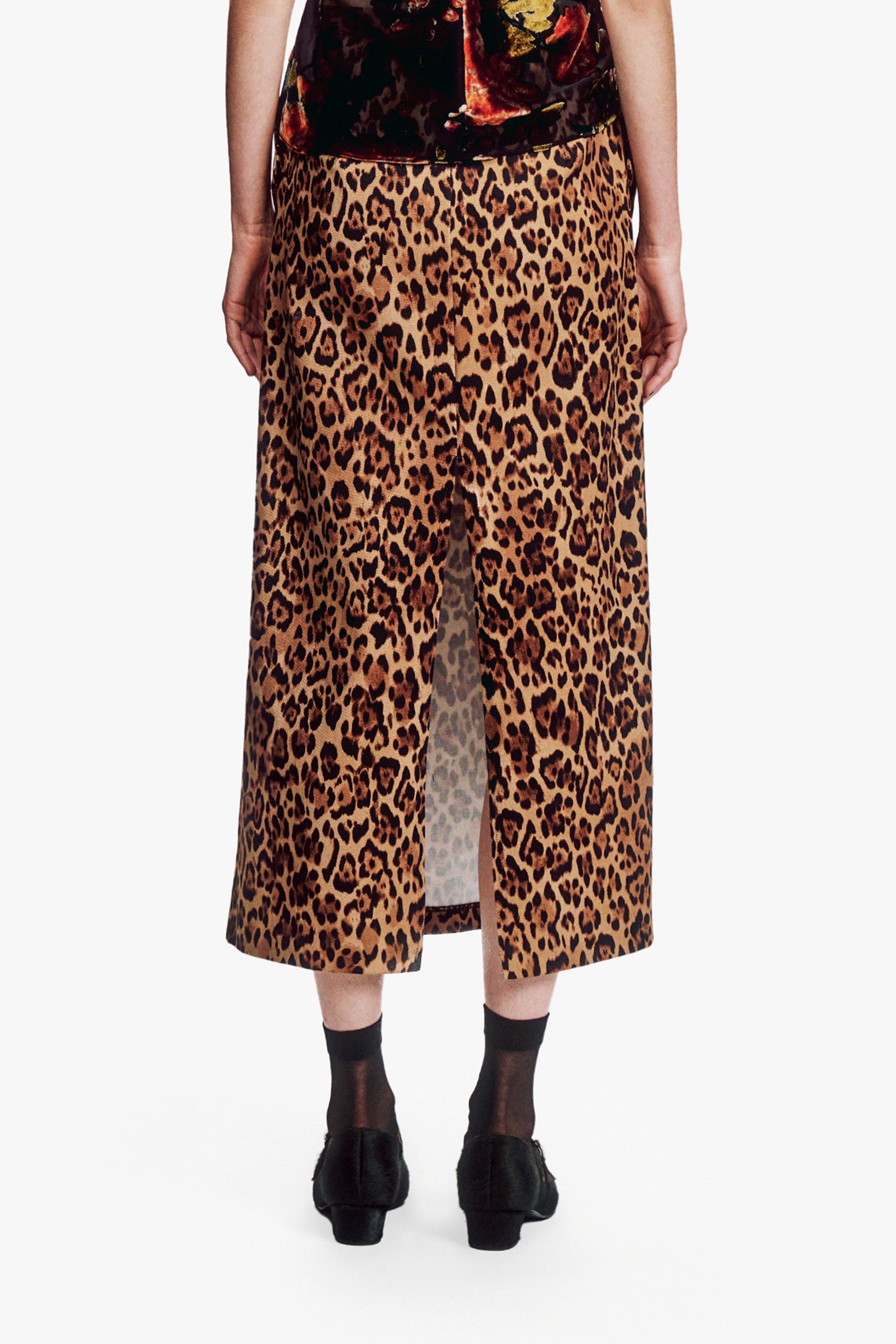 Leopard Denim Skirt