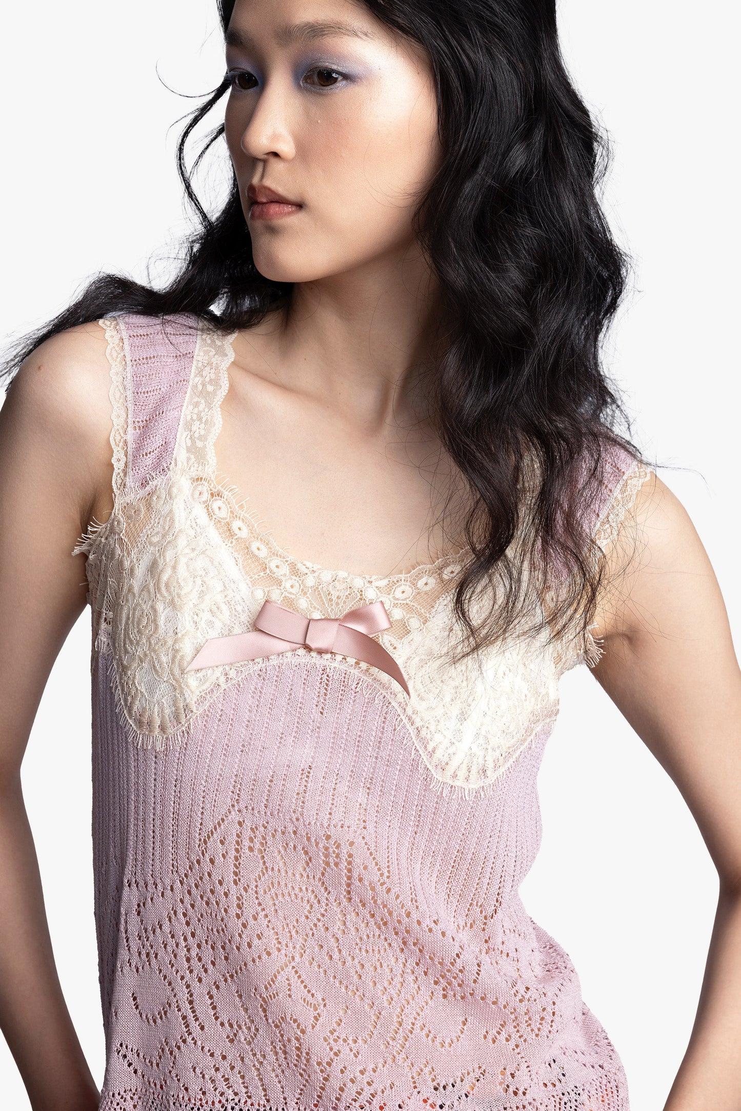 Lingerie Lace Knit Camisole - Blush