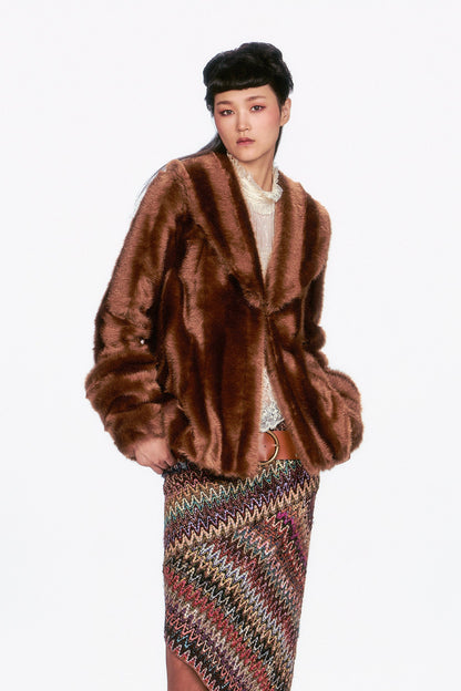 Faux Mink Swing Coat