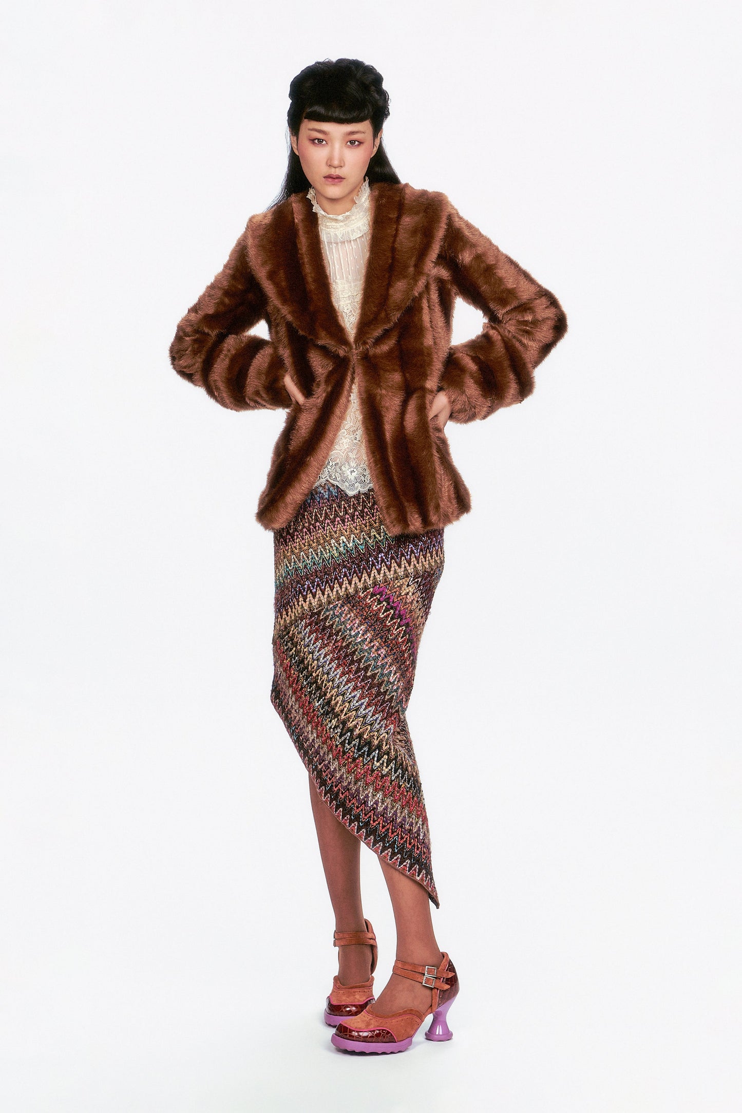 Faux Mink Swing Coat