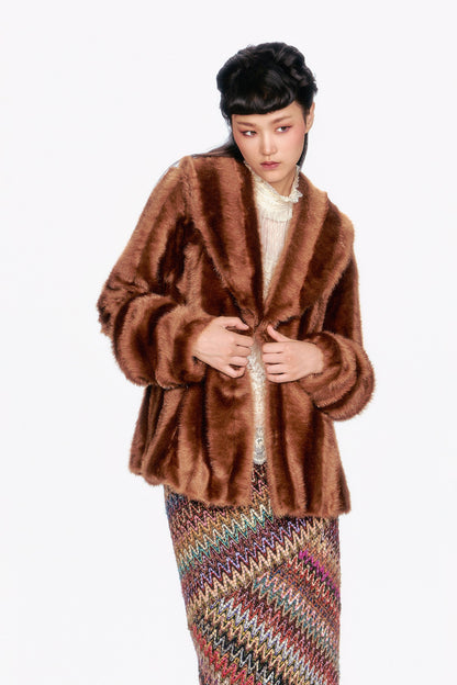 Faux Mink Swing Coat