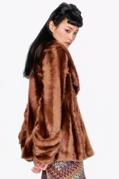 Faux Mink Swing Coat
