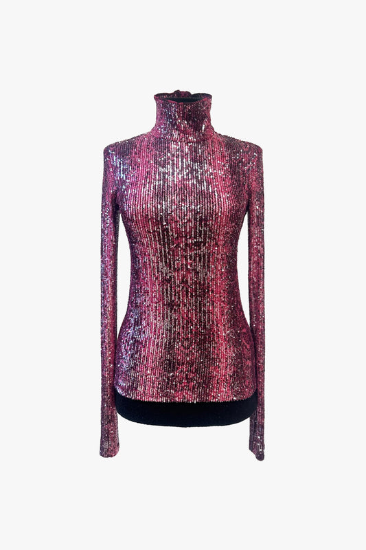 Snakeskin Sequin Turtleneck- Sample