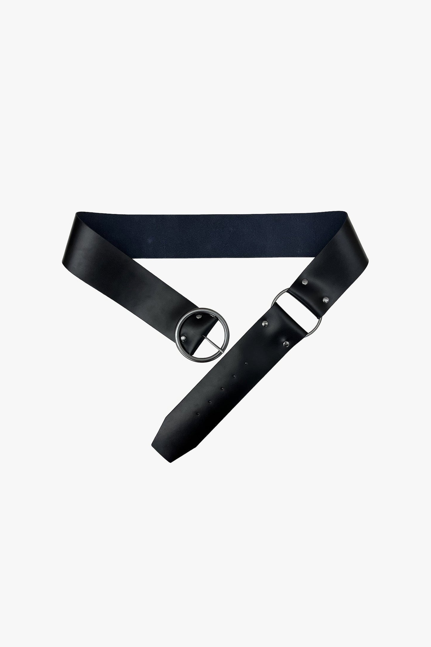 O-Ring Leather Belt - Black