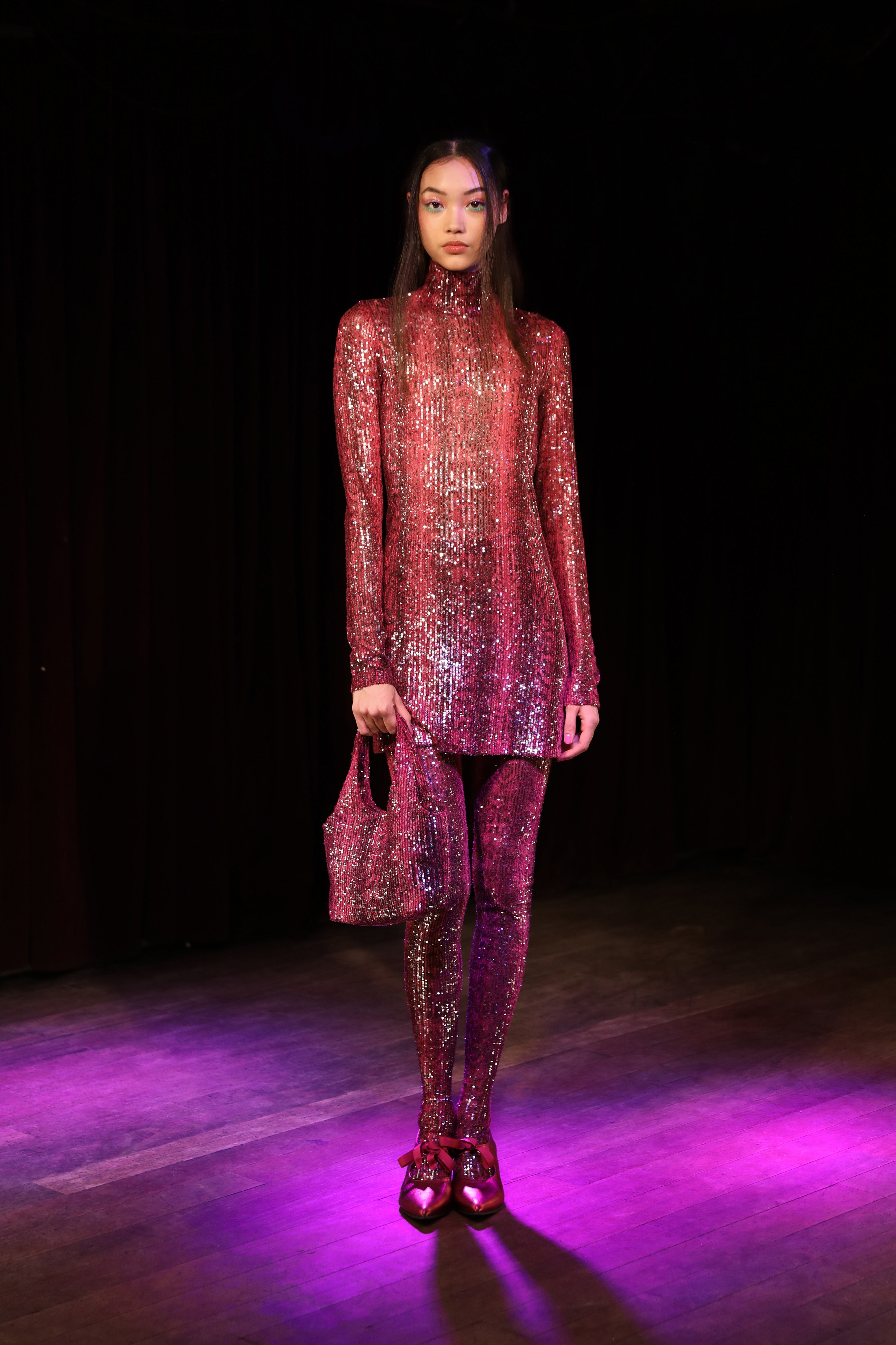 The Snakeskin Sequin Turtleneck Mini Dress, a true work of art that will make you the center of attention at events