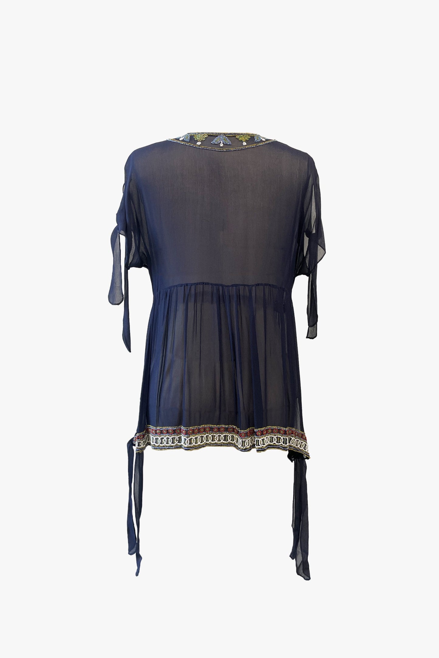 Anna Sui Silk Beaded Top