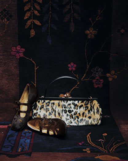 John Fluevog x Anna Sui Calf Hair Mary Janes- Dark Brown