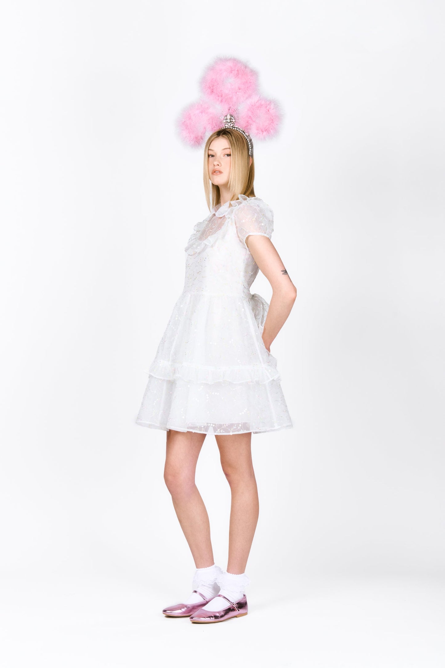 Anna Sui x SSENSE Ruffle & Bow Babydoll Dress