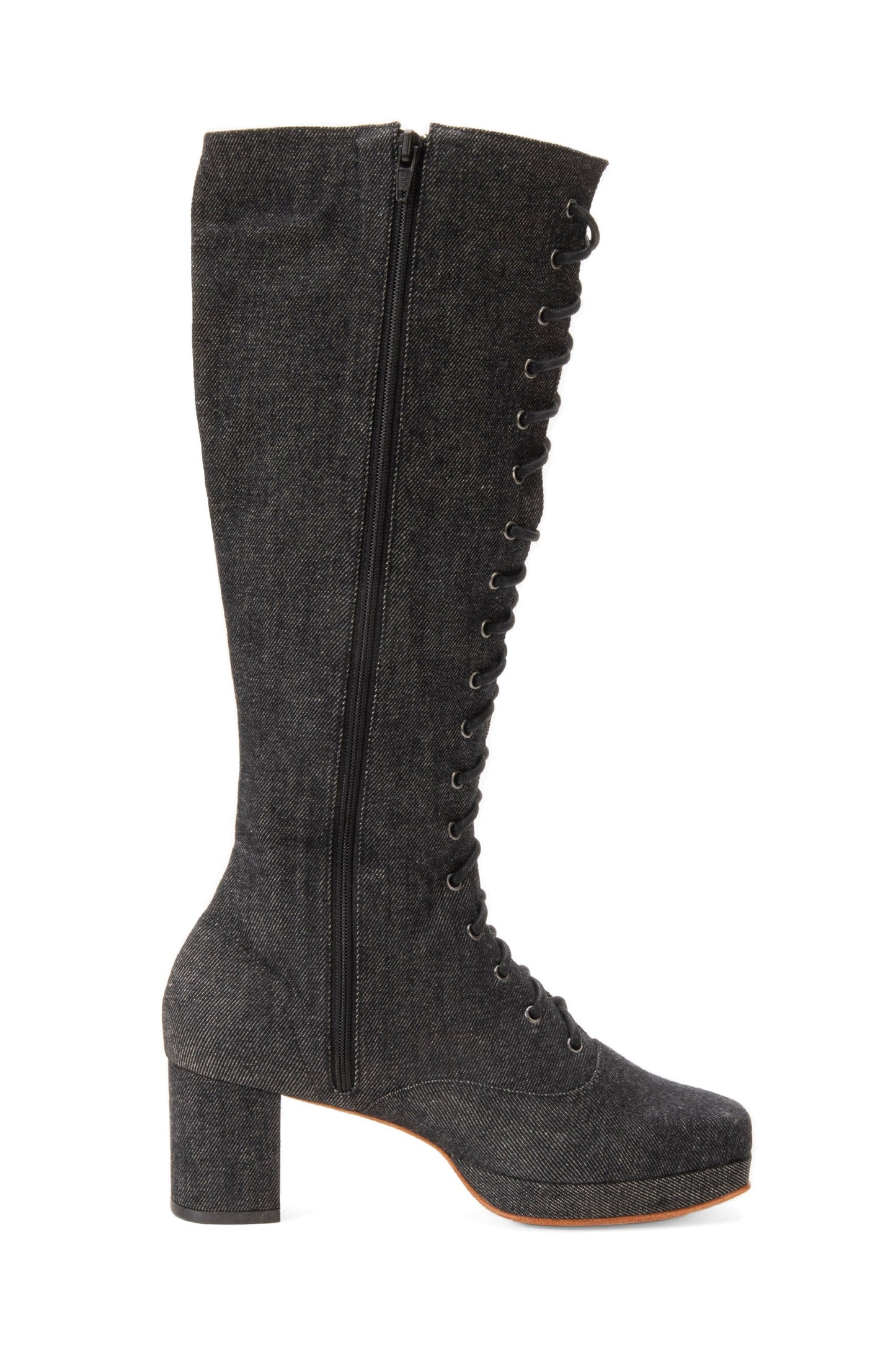 John Fluevog x Anna Sui Butterfly Boots- Black Denim