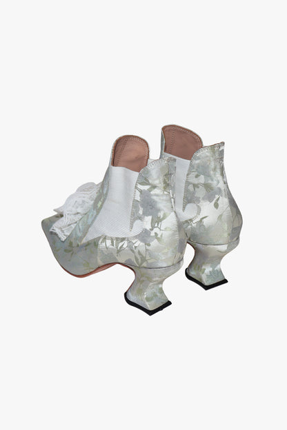 John Fluevog x Anna Sui Brocade Boots- Sky Blue (Sample)