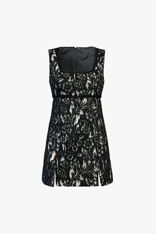 Brushed Wallpaper Jacquard Mini Dress