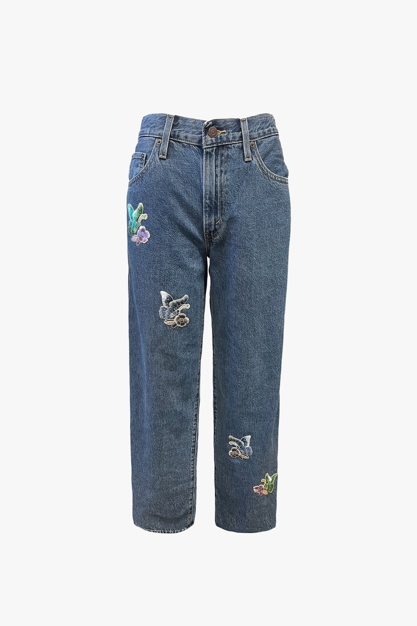 Butterfly Patchwork Denim Jeans