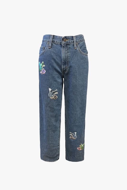 Butterfly Patchwork Denim Jeans