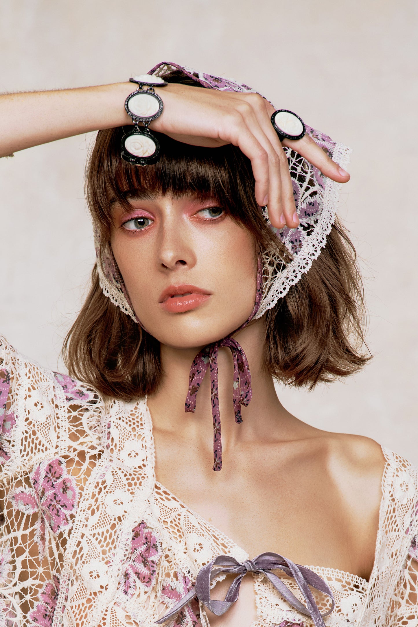 Carved Rose Ring - Ivory