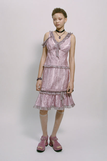 Crushed Satin Bow Top