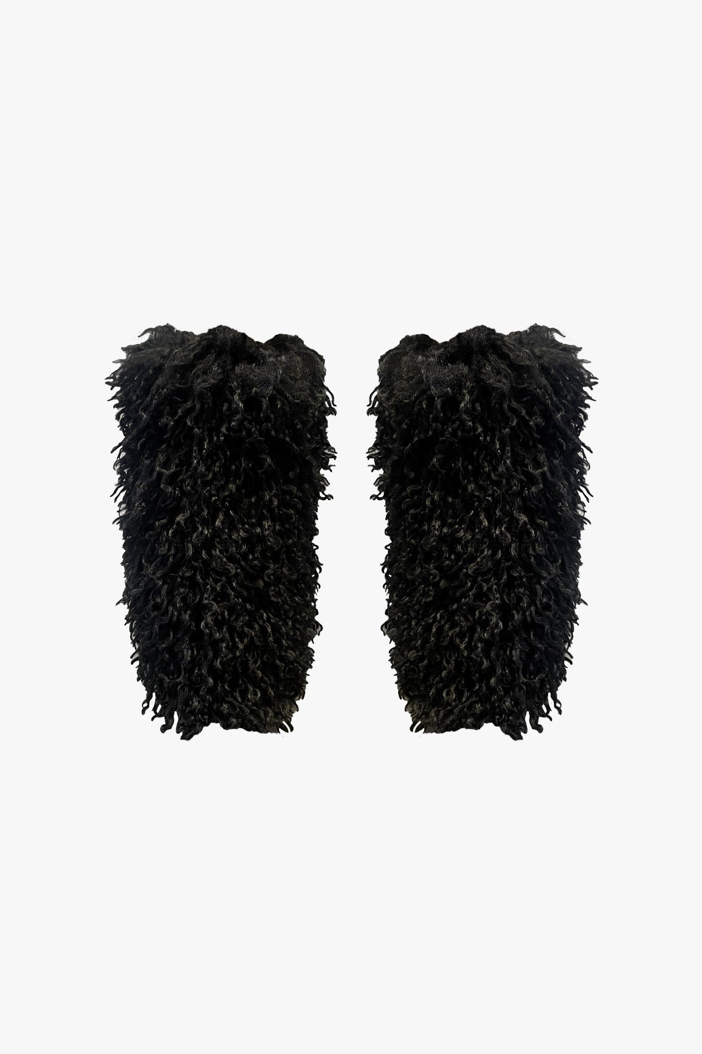 Faux Fur Leg Warmers - Black