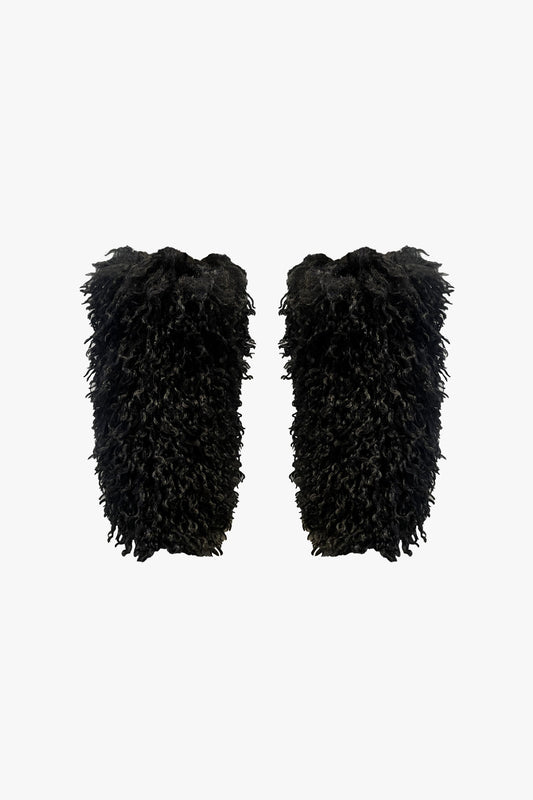 Faux Fur Leg Warmers - Black