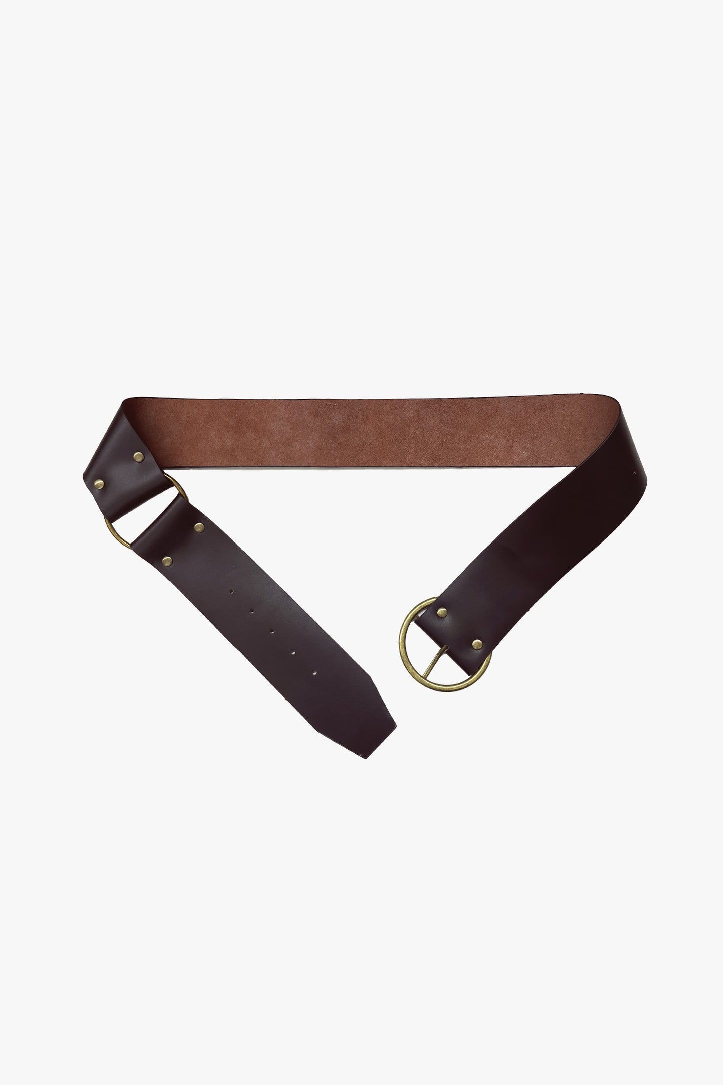 O-Ring Leather Belt - Dark Brown
