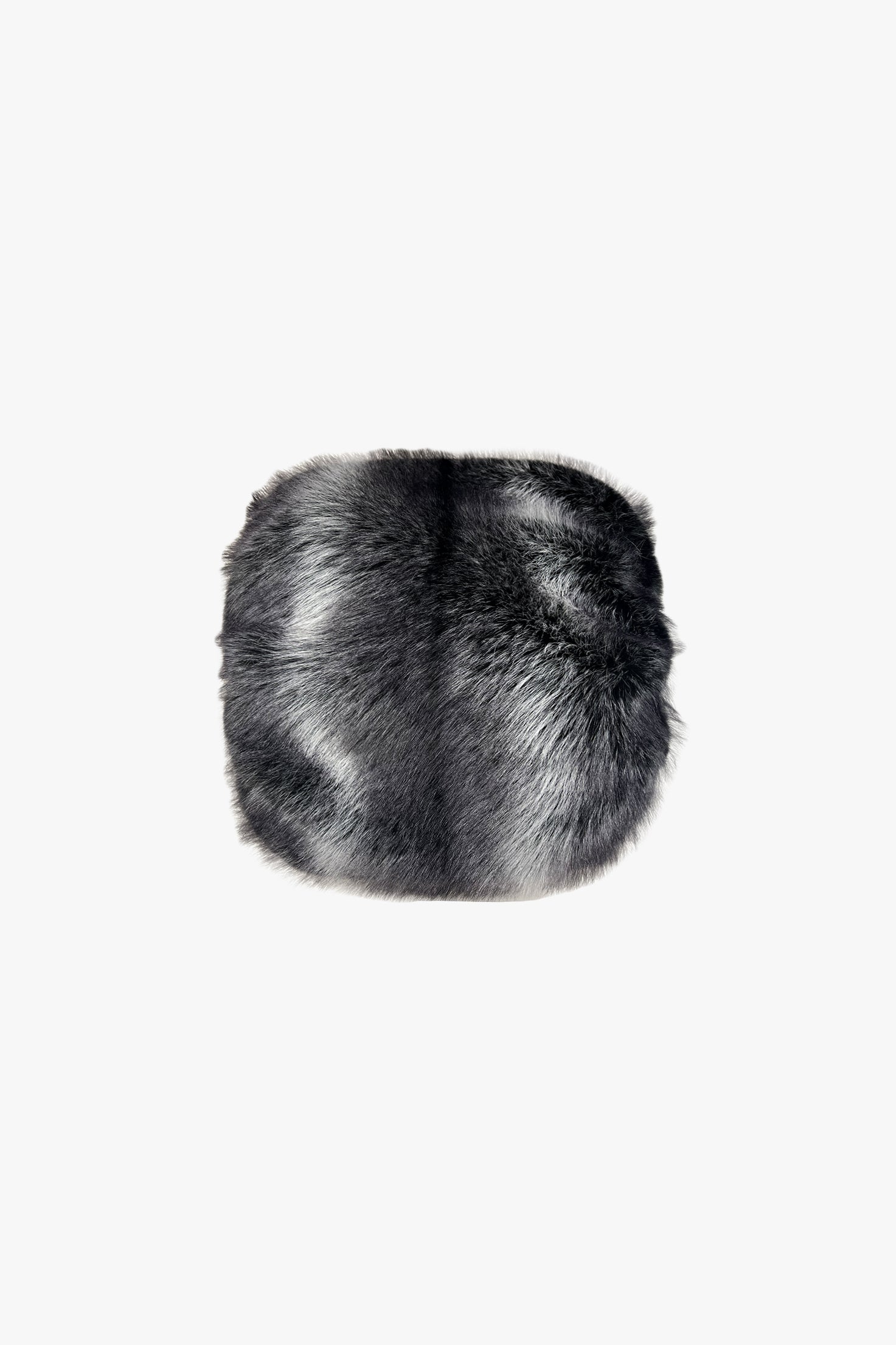 Step into winter with captivating elegance wearing this Faux Silver Fox Muff