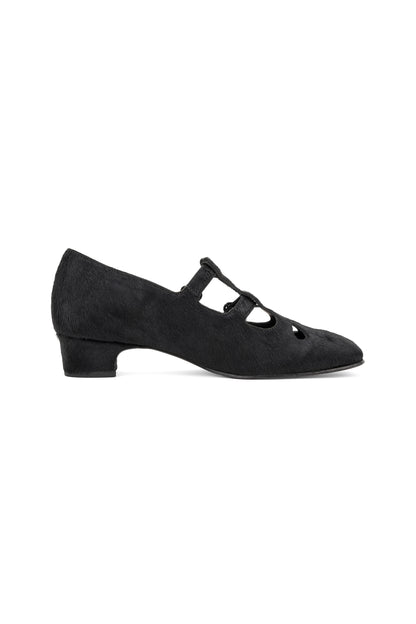 John Fluevog x Anna Sui Calf Hair Mary Janes- Black