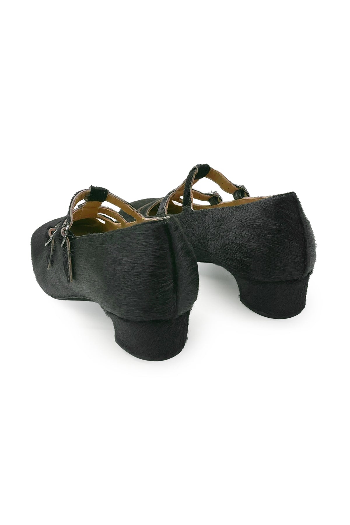 John Fluevog x Anna Sui Calf Hair Mary Janes- Dark Brown