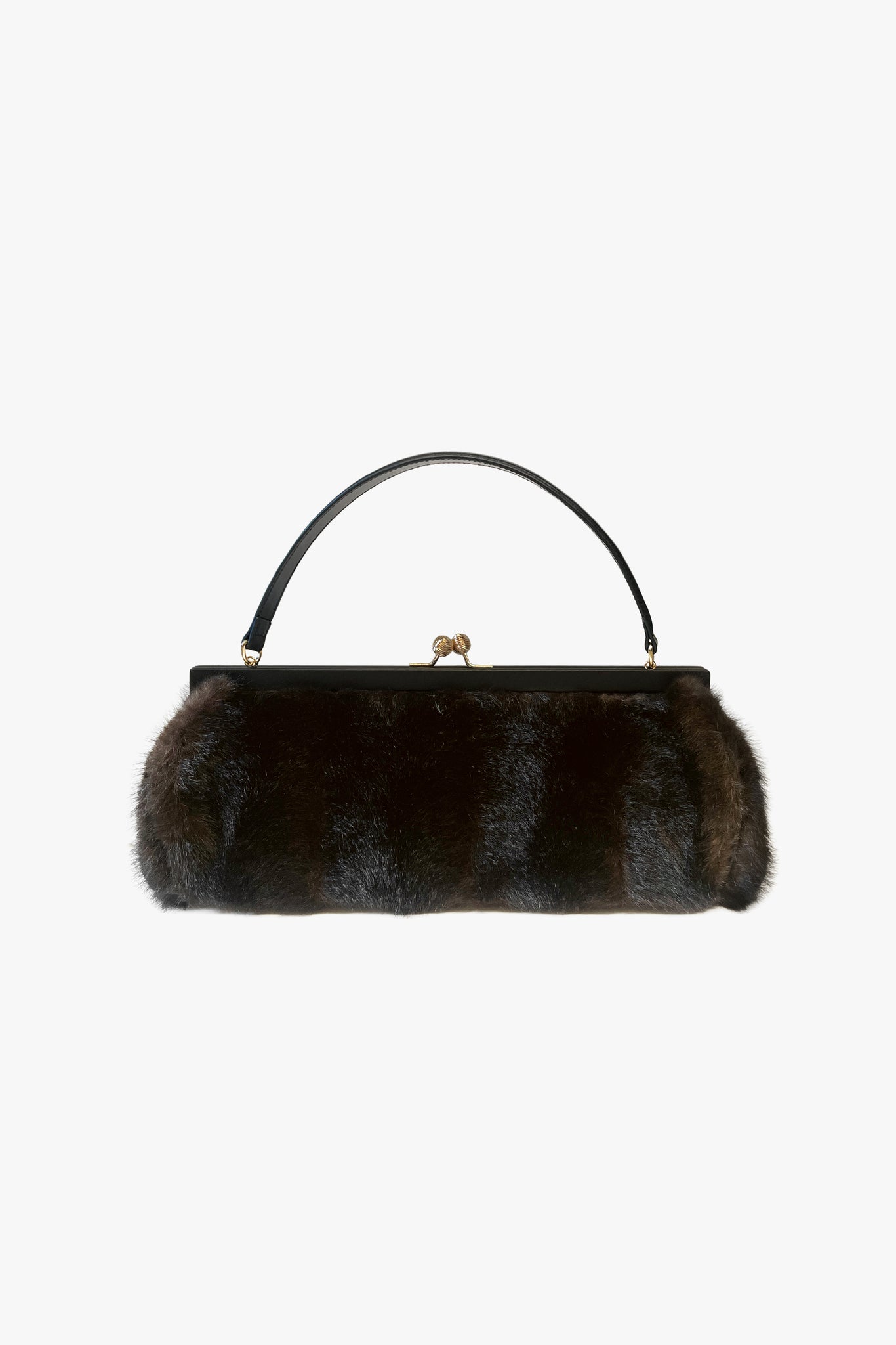 Mink Faux Fur East West Handbag