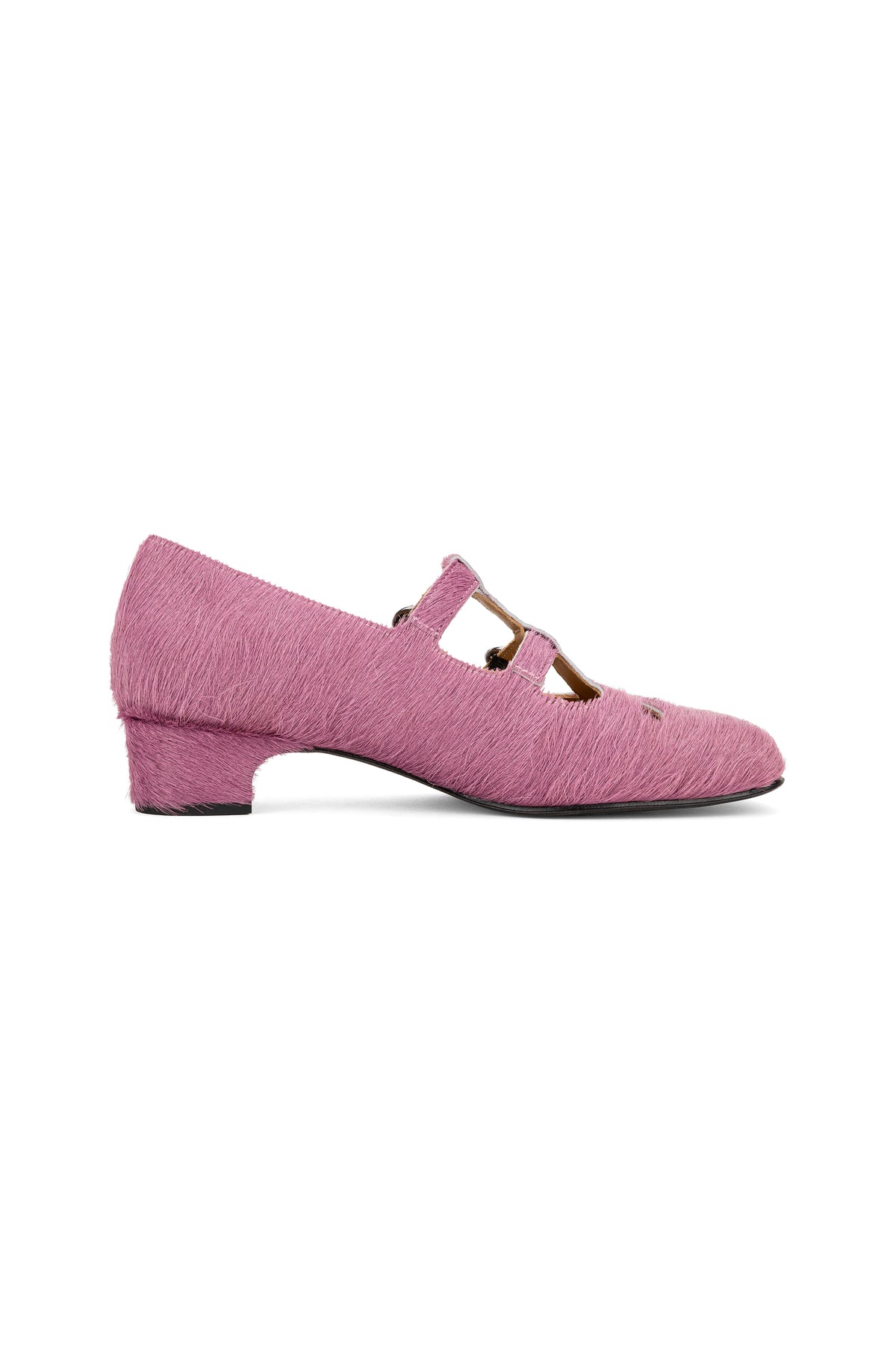 John Fluevog x Anna Sui Calf Hair Mary Janes- Pink