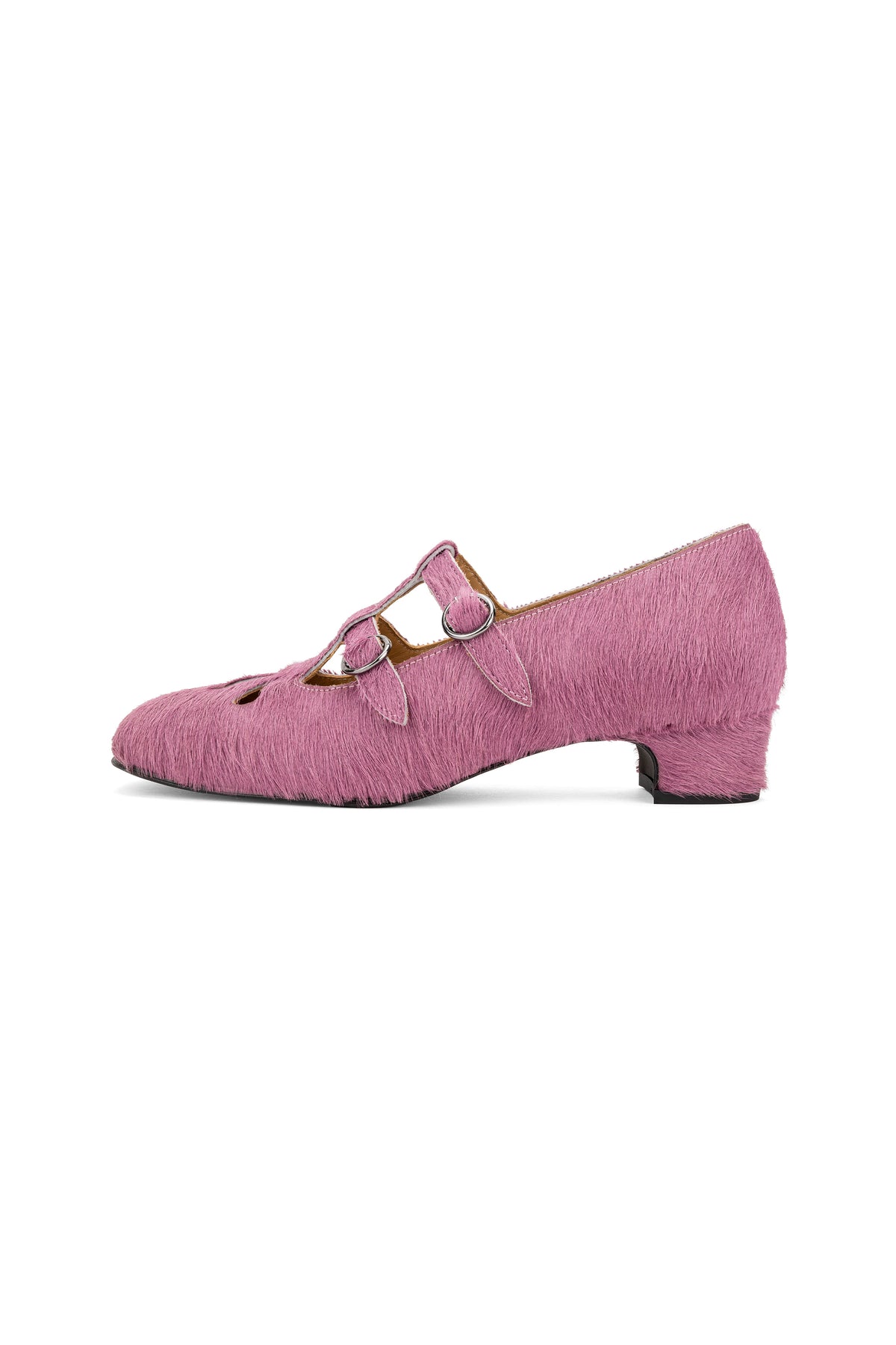John Fluevog x Anna Sui Calf Hair Mary Janes- Pink