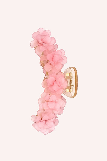 Large Flower Petals Jaw Clip Pink