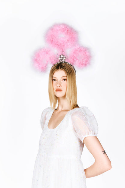 Anna Sui x SSENSE Pink Feathered Head Piece