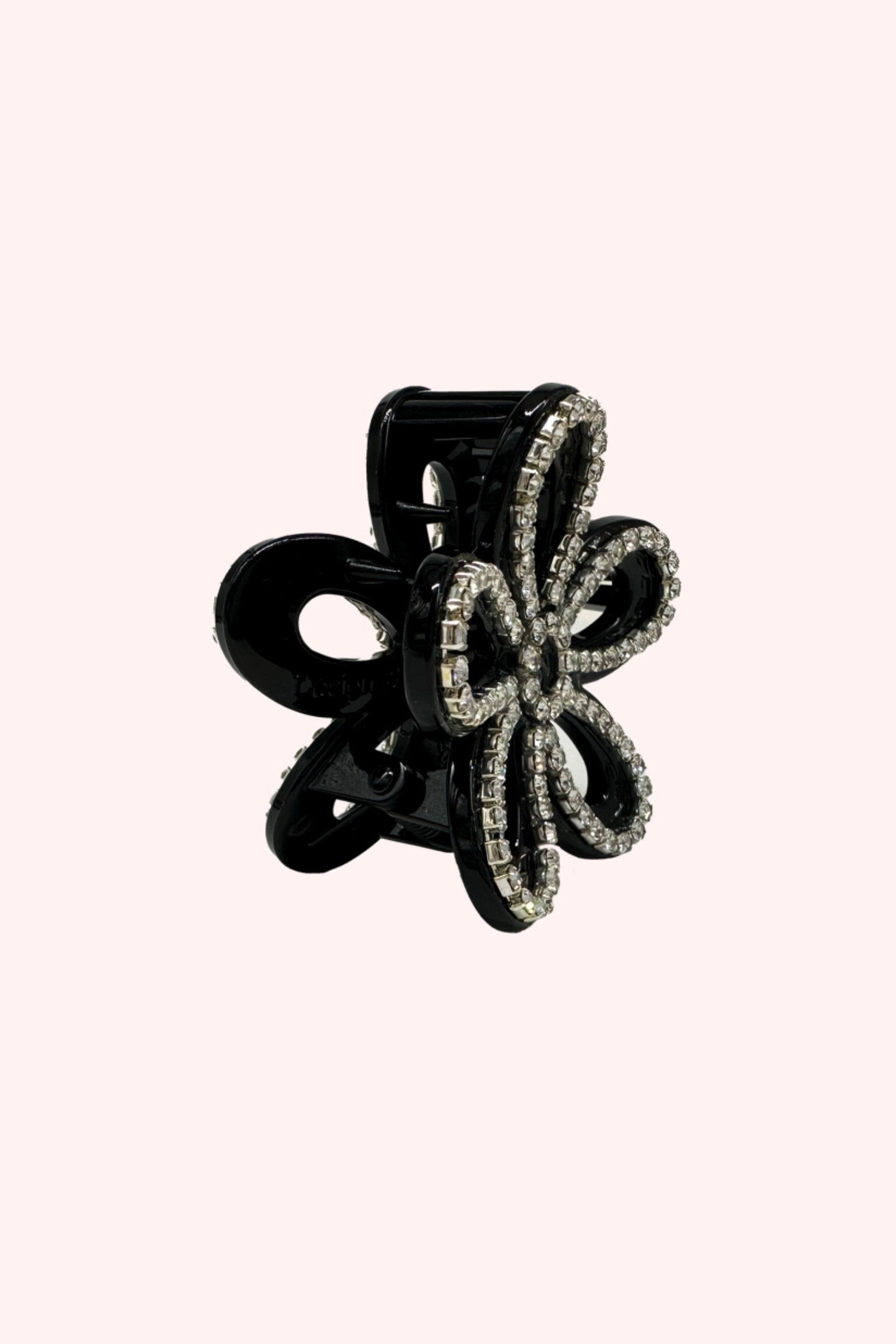 Medium Gemstone Flower Jaw Clip, a 2 petal flower are the handles for a mechanism with strong grip