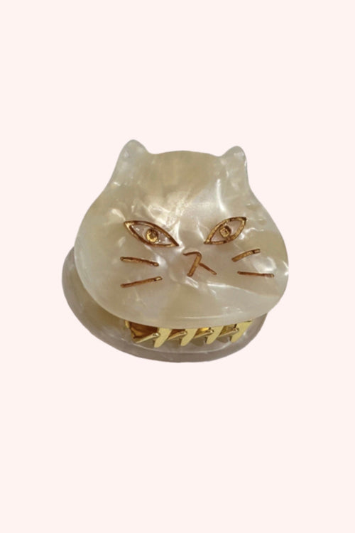 Etched Meow Cat Jaw Pair <br> Ivory