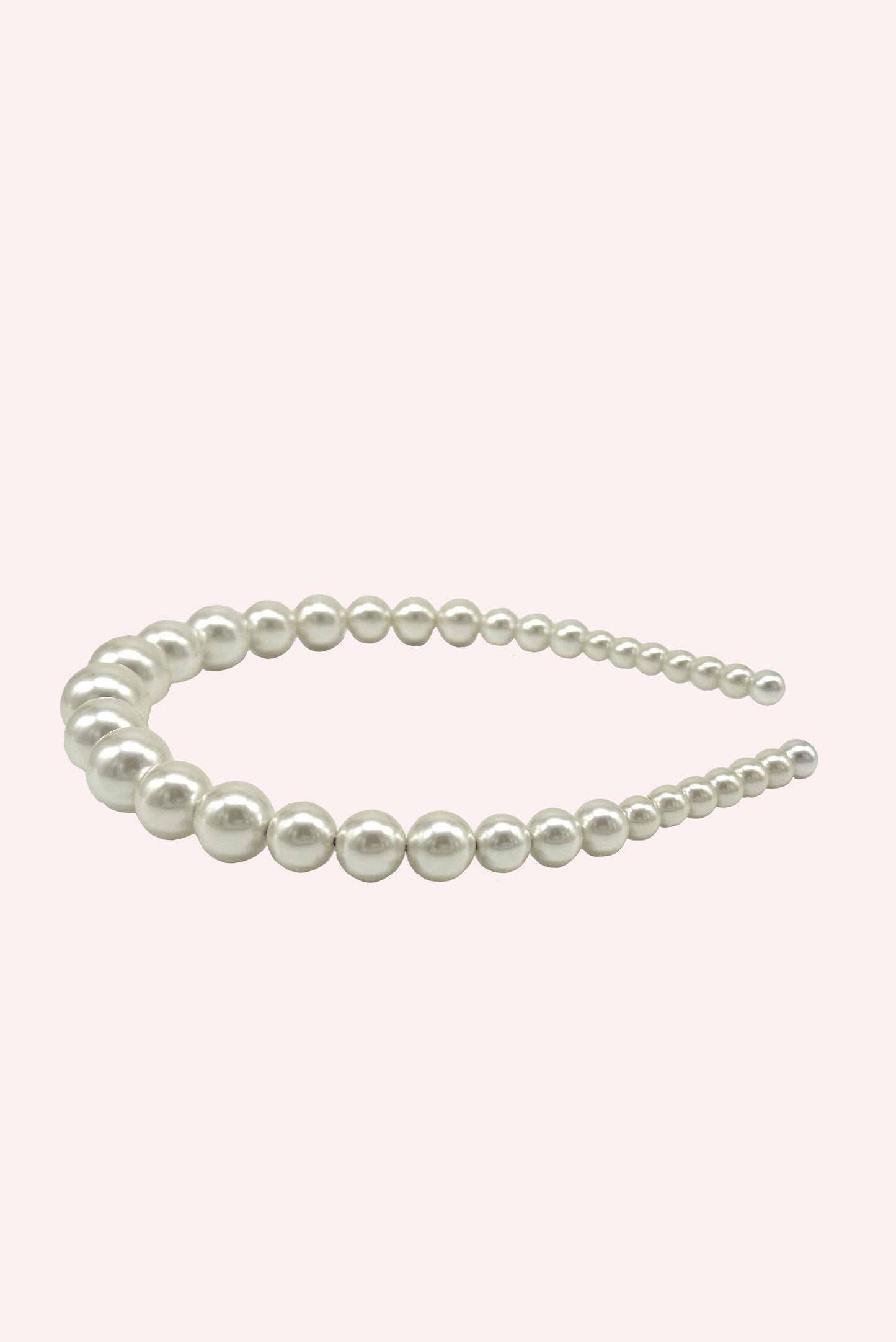 30ish Pearls Headband, large pearl middle of the open circle going to smallest one on each ends