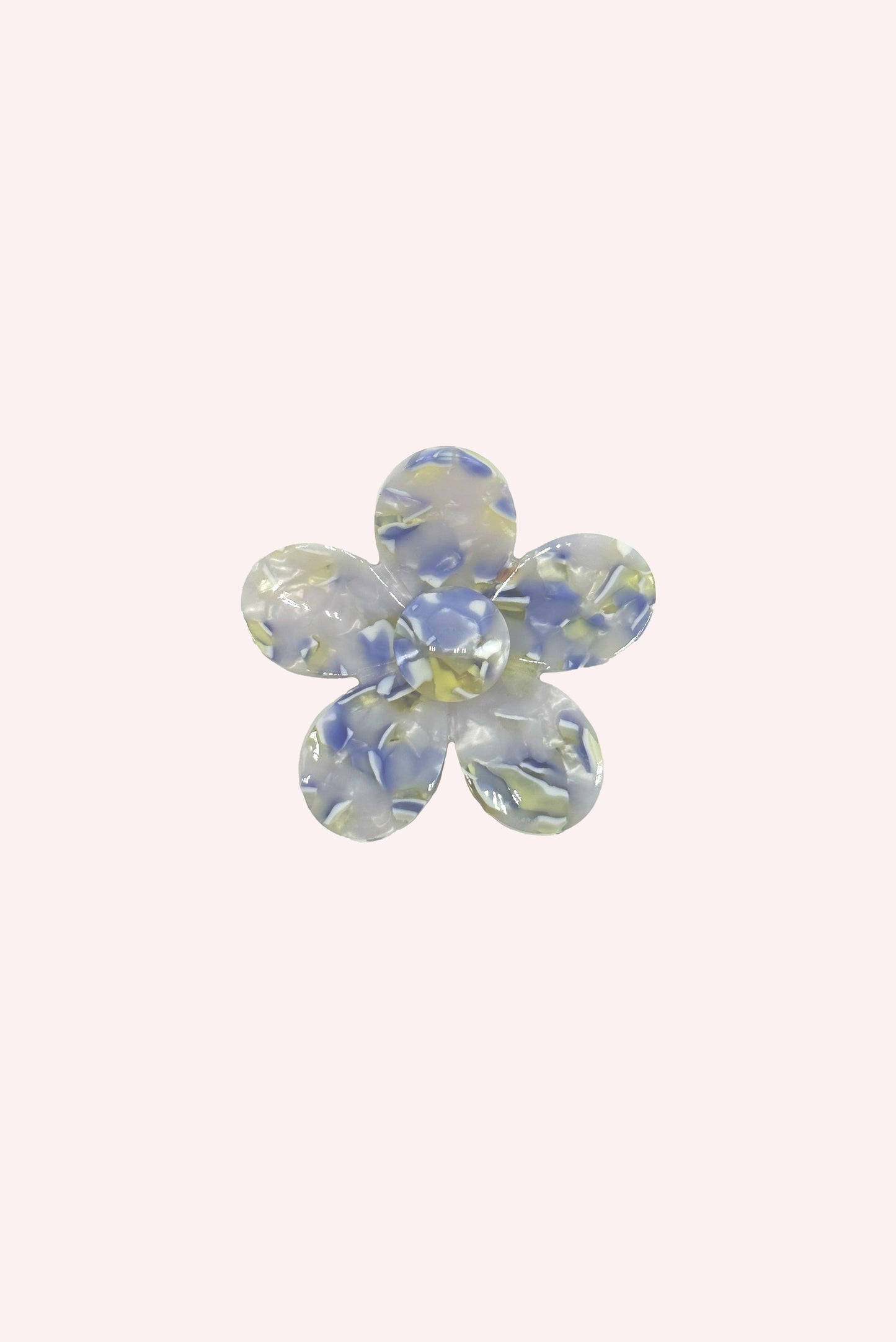 Petite Forget Me Not Flower Clip, Aquamarine, 5-petal flower, with mechanism for strong grip