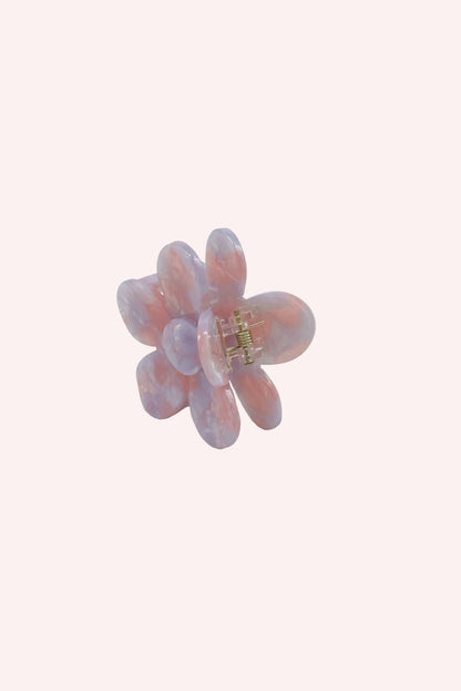 Medium Forget Me Not Flower Clip, Rose Quartz, top petal flower is with a mechanism for strong grip