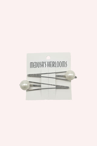 Pearl Accent Bobby Pin Pair <br> Rose Gold