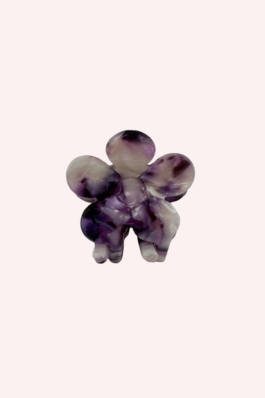 Petite Forget Me Not Flower Clip, Amethyst, 5-petal flower, with mechanism for strong grip