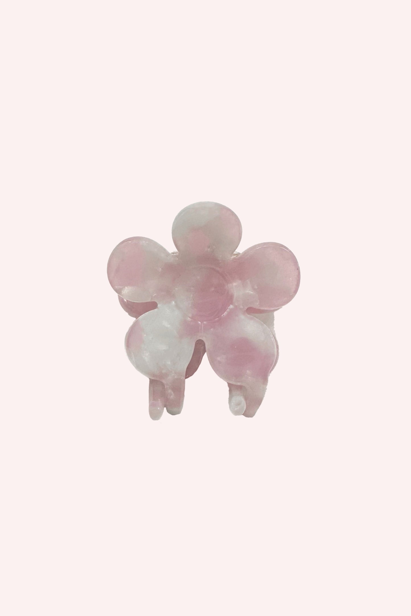 Petite Forget Me Not Flower Clip, Rose Quartz, top petal flower is with a mechanism for strong grip