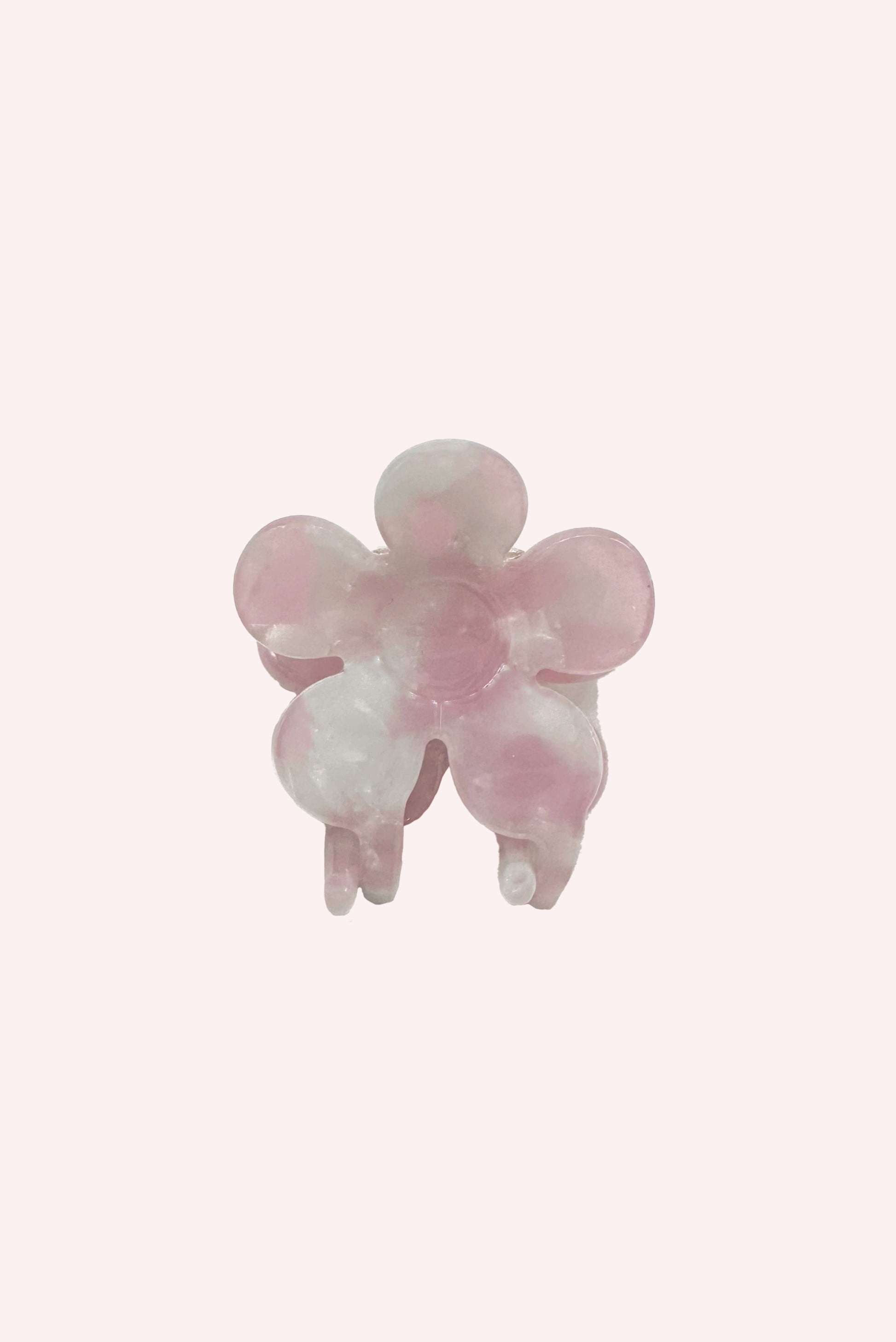Petite Forget Me Not Flower Clip, Rose Quartz, top petal flower is with a mechanism for strong grip