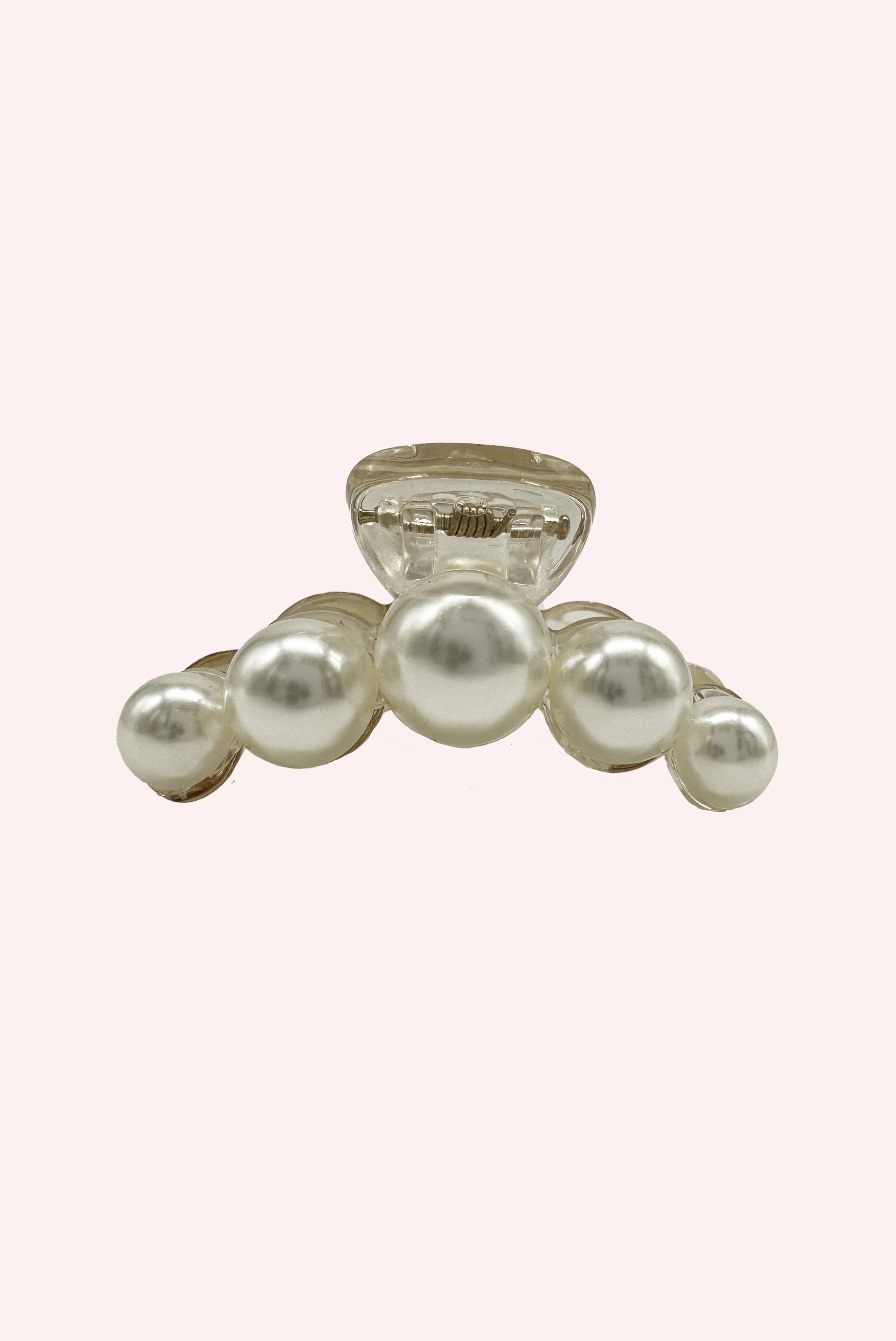String of Pearls Mini Jaw Clip, small arc with 5-Acetate plastic pearls fun to your everyday hairstyle