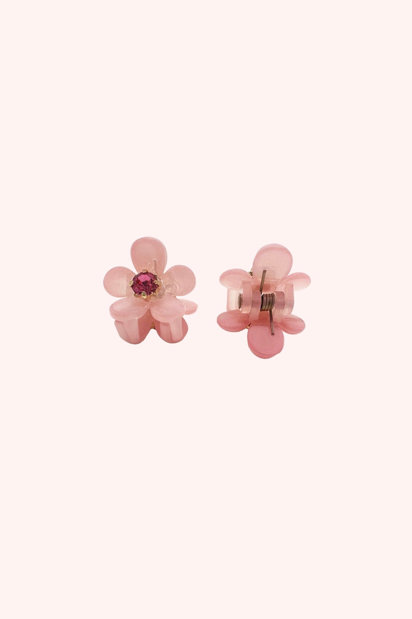 Mini Daisy Claw Clip Pair Pink Rose