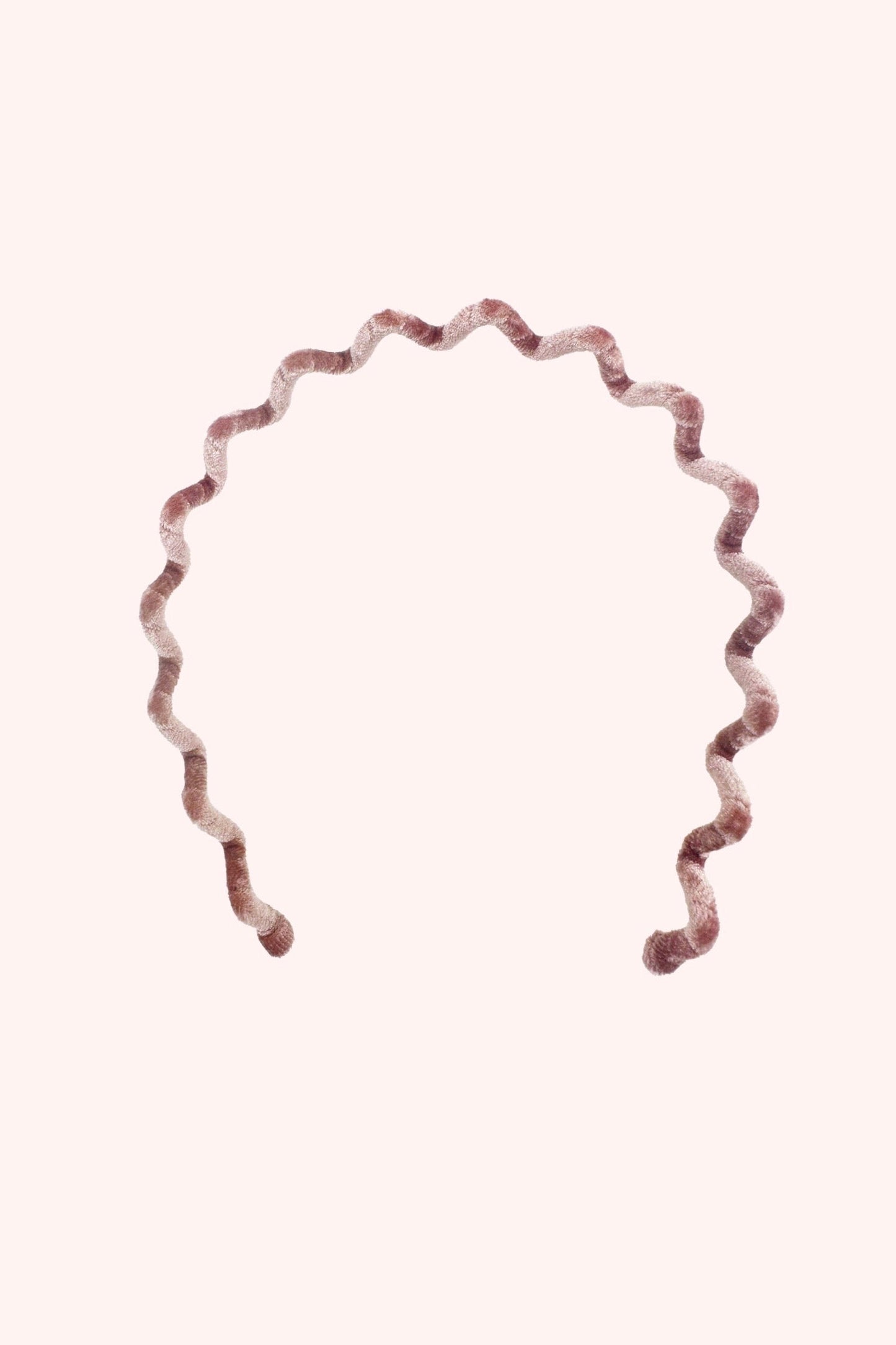 Wavy Velvet Headband Pink Polyester, in omega shape