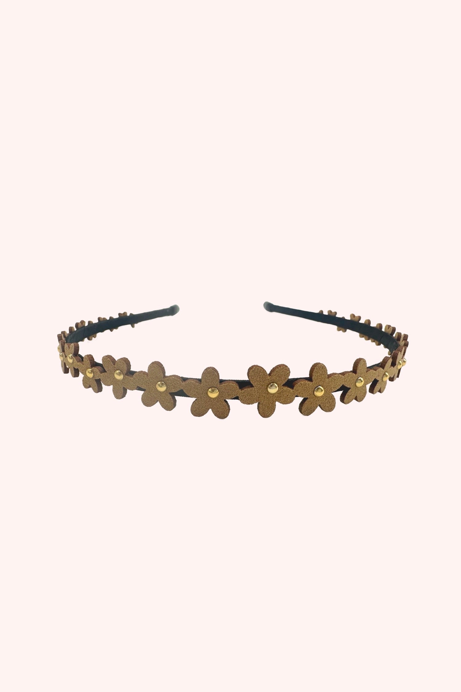 Forget Me Not Headband Nude, repetitive 5-petals with golden center flower