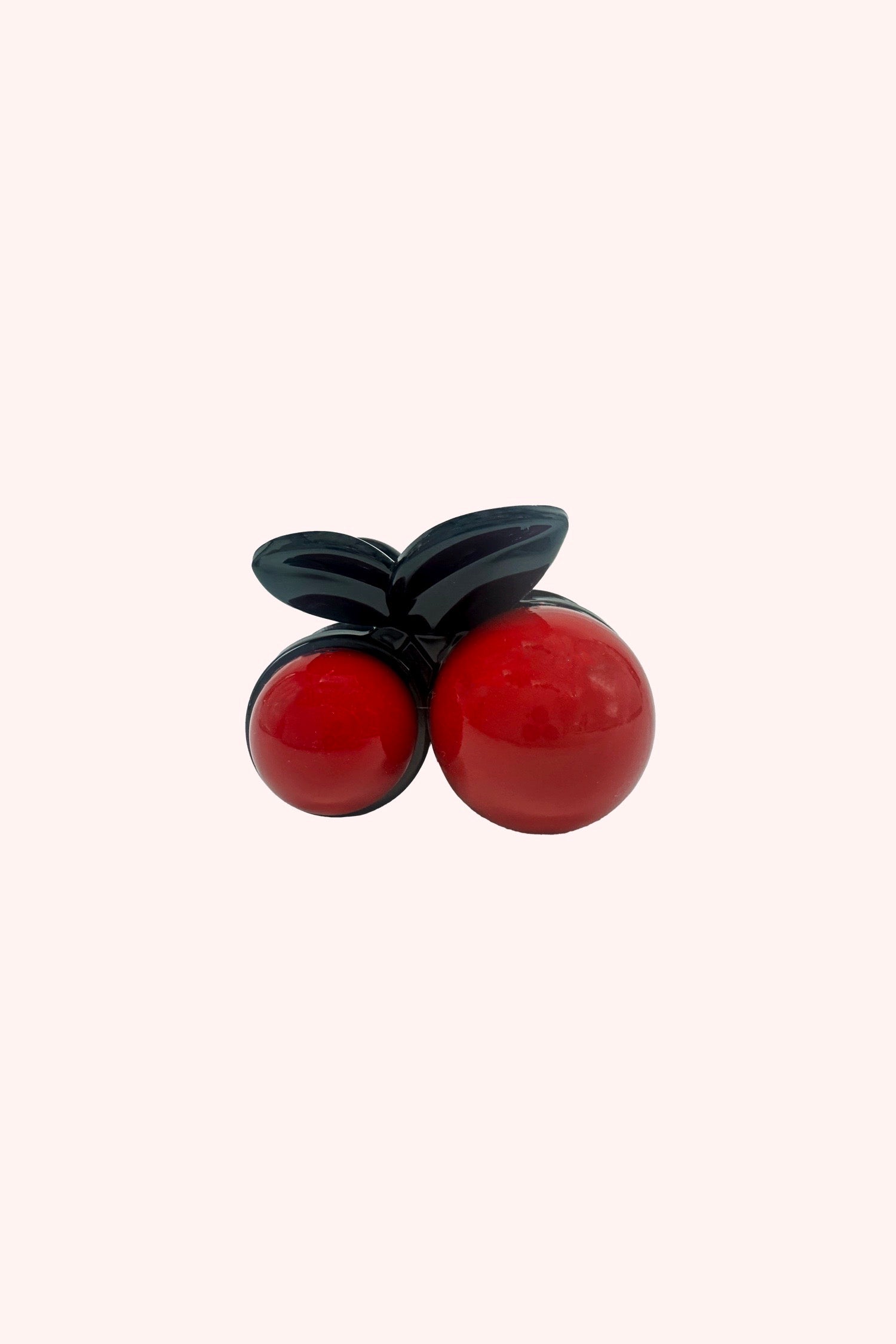 Jumbo 2-red Cherries Jaw Clip, Black leaves used to open it