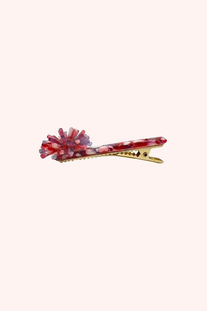 Pom Pom Clip Red with golden clip system