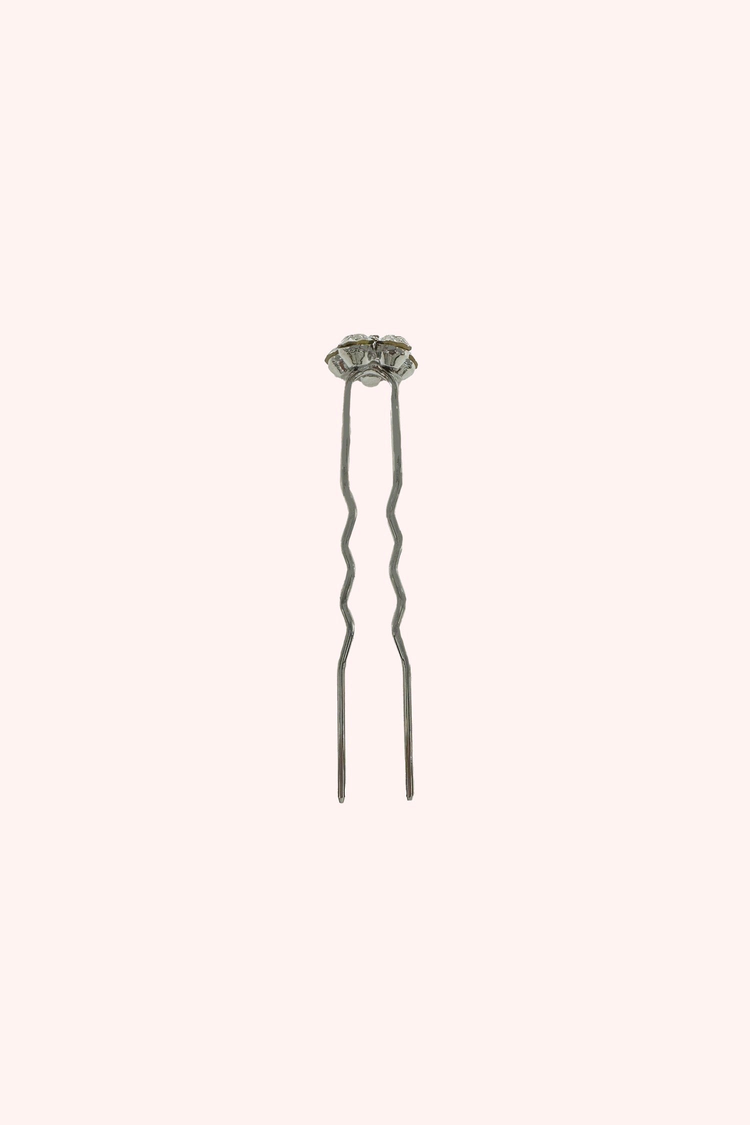Gemstone Flower Hair Pin Silver