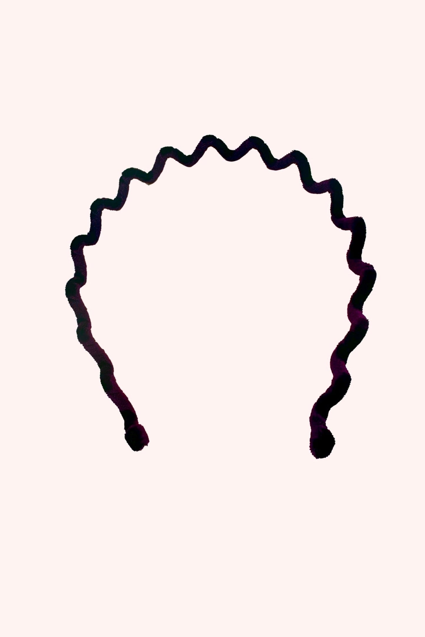 Wavy Velvet Headband Burgundy Polyester, in omega shape