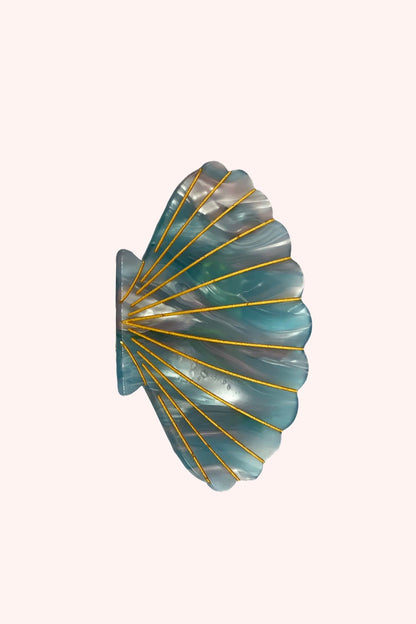 Large Blue Marine Pastel Sea Shell Jaw Clip