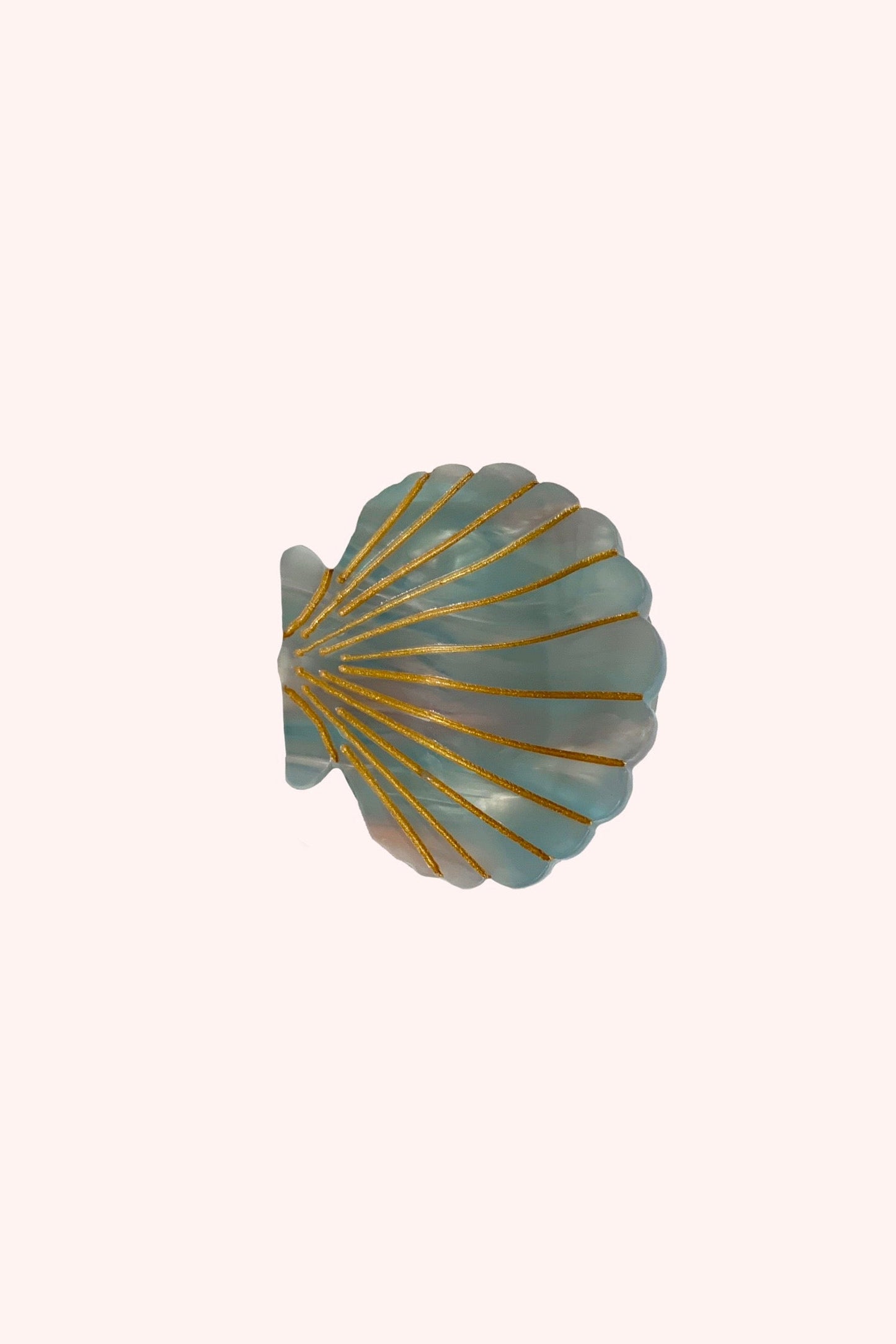 Medium Aqua Pastel Sea Shell Jaw Clip